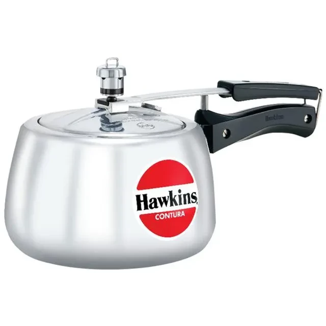 Hawkins Contura Aluminium Inner Lid Pressure Cooker - With Handle, Silver, HC30, 3 l-1.webp